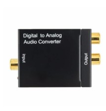 Adaptador Convertidor de digital óptica coaxial Toslink a audio analógico RCA I/D