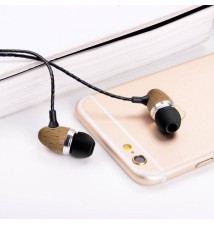 Auriculares Stereo Con Micro Madera Natural