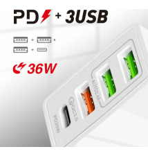 Cargador USB 36W PD