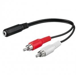 CableCable JACK 3,5 Stereo Hembra a 2 RCA Macho 0,2mts