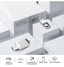 Mini Pendrive Metal OTG TIPO C 128GB