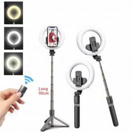 Aro LED con palo selfie tripode