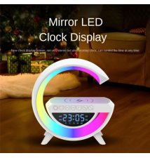 Lámpara Led, Altavoz Bluetooth y Cargador Inalámbrico Tipo G Con Pantalla