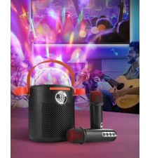 Altavoz Bluetooth con proyector Luz RGB, Micrófono Inalámbrico, Cambiador de Voz Mágico