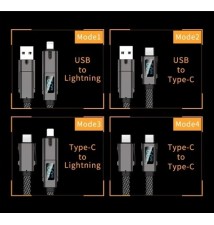 Cable USB tipo C 4 en 1 100W Pantalla Digital