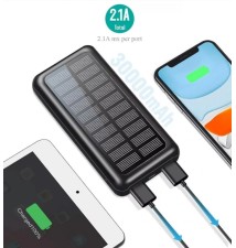 Power Bank 30000mAh, Cargador Solar Portátil con Entradas Tipo C  y Mirco USB