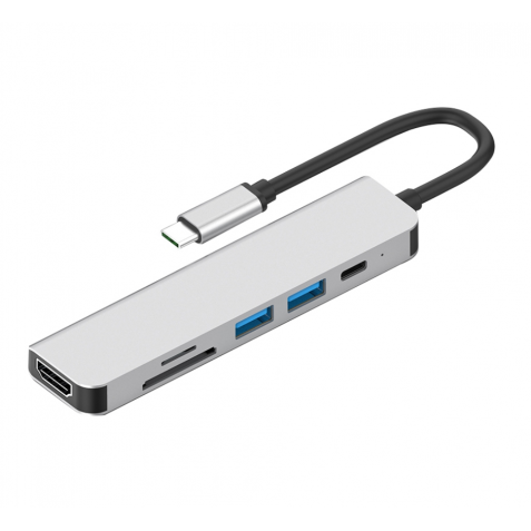 USB tipo C Hub a HDMI lector de tarjetas 6EN1